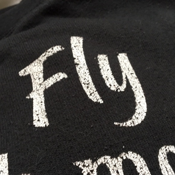 “Come fly with me” black wide neck sweatshirt - Picture 2 of 3